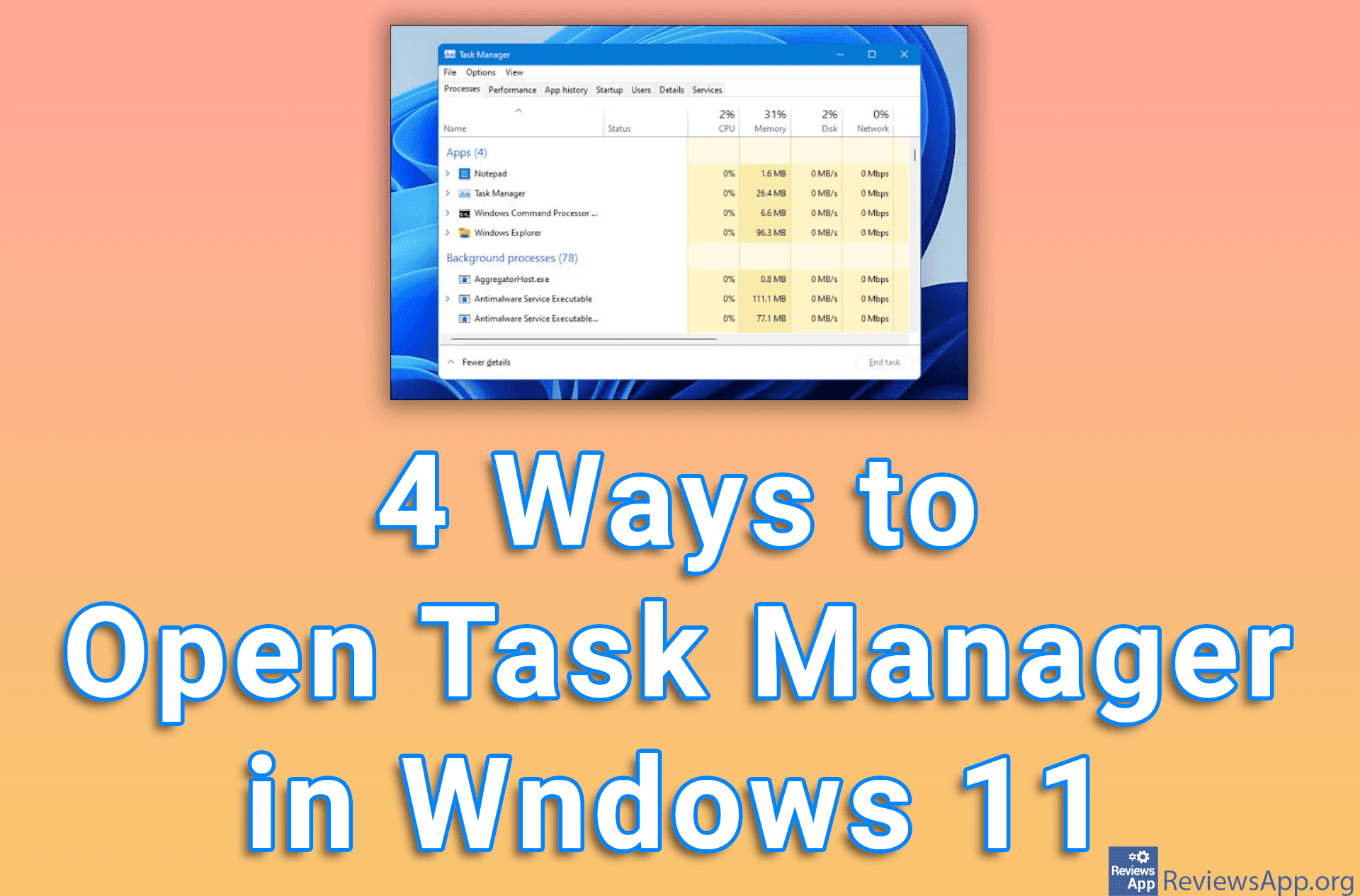 4 Ways to Open Task Manager in Windows 11