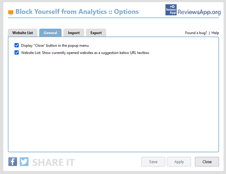 Block Yourself from Analytics settings