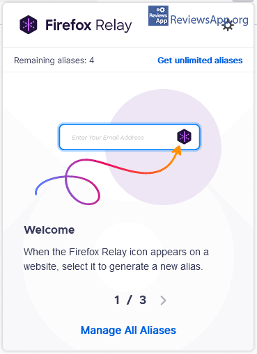 Firefox Relay menu