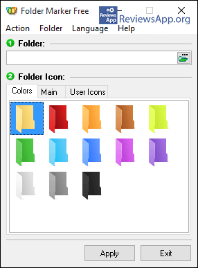Folder Marker menu
