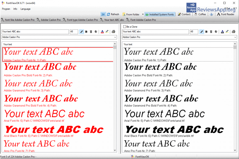 FontViewOK 8.33 download the new version