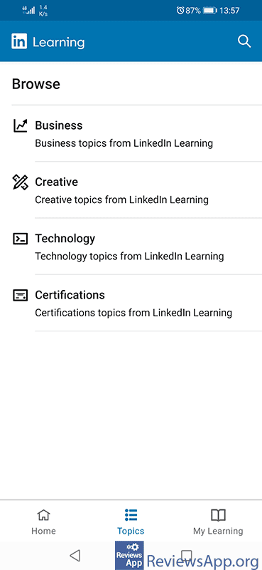 LinkedIn Learning topics