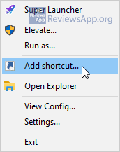 Super Launcher add shortcut