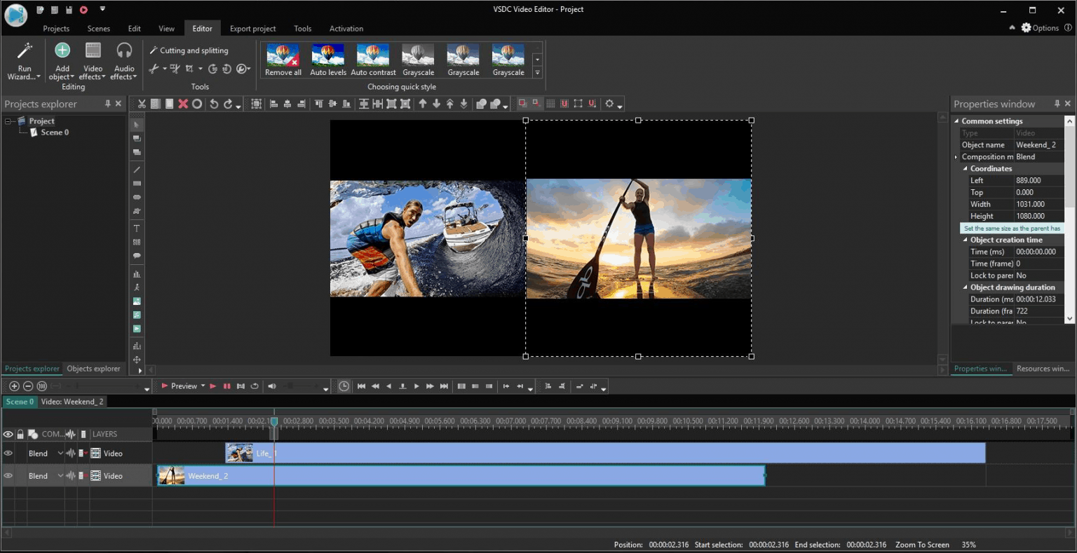 vsdc free video editor slow motion