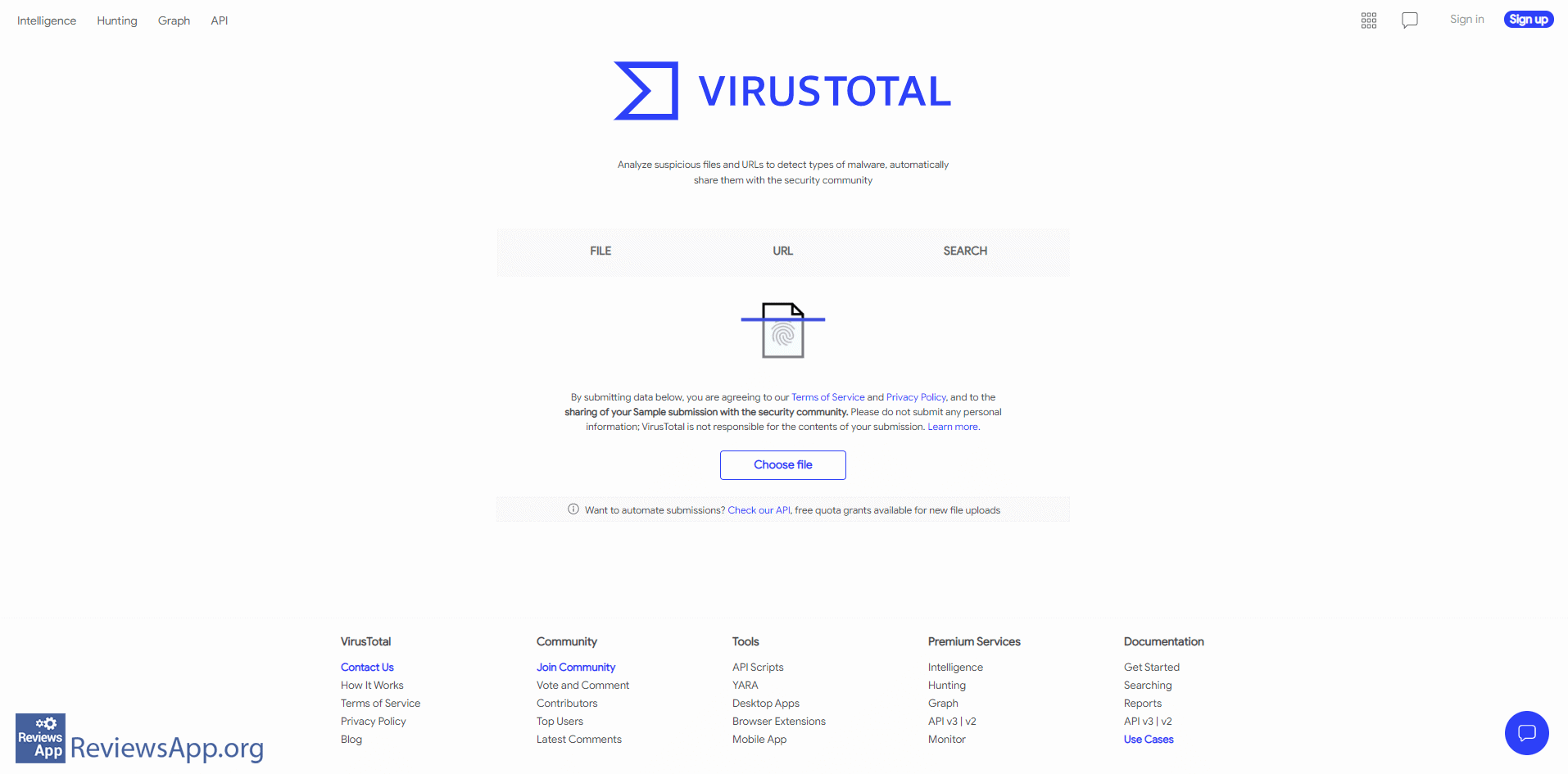 VirusTotal website