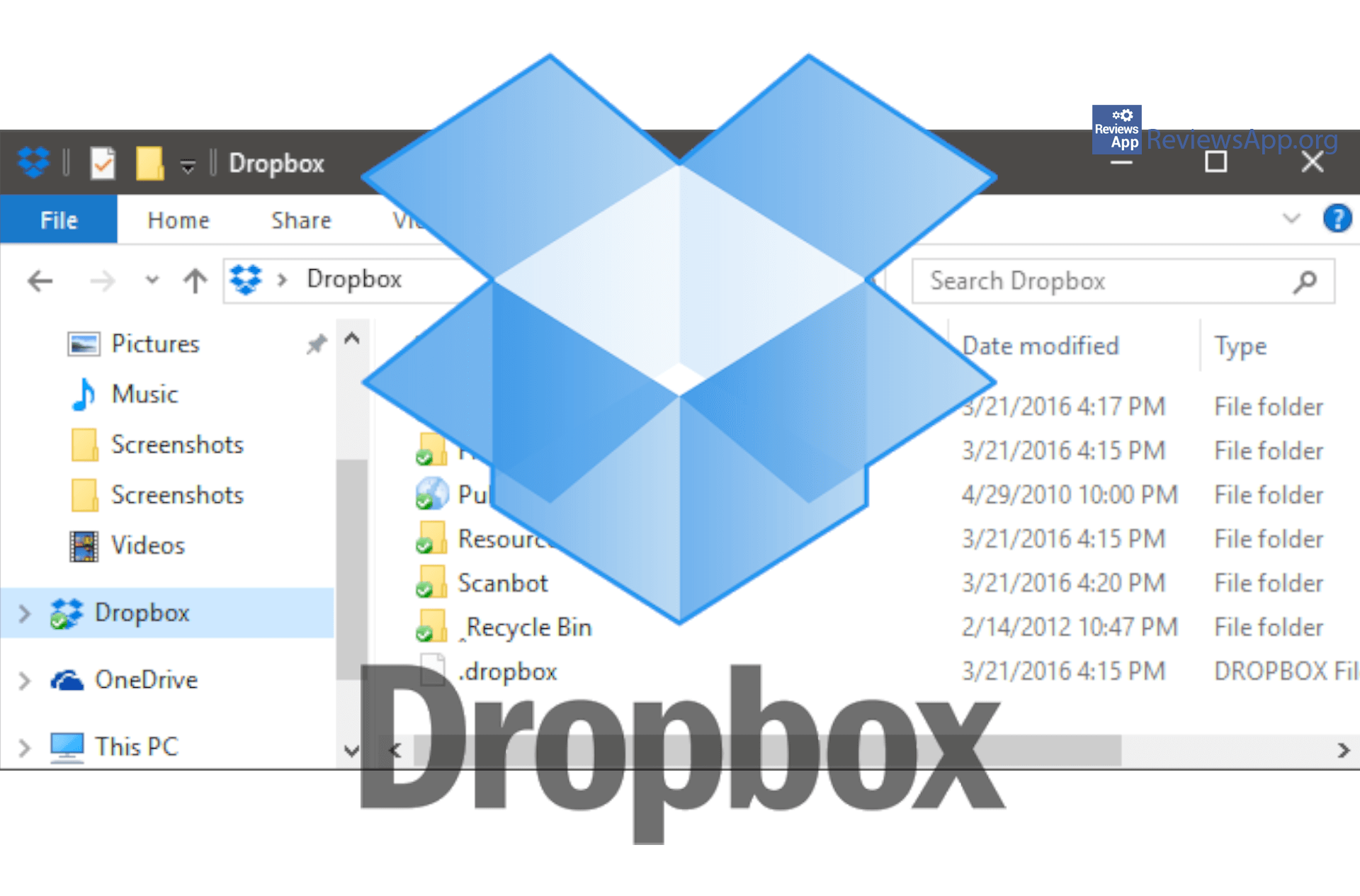 dropbox app opens finder