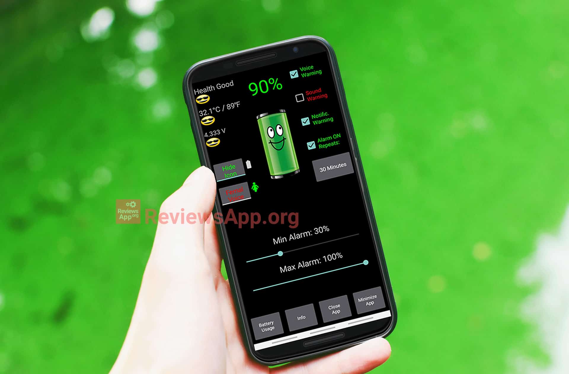 Battery charge alarm – free app for Android