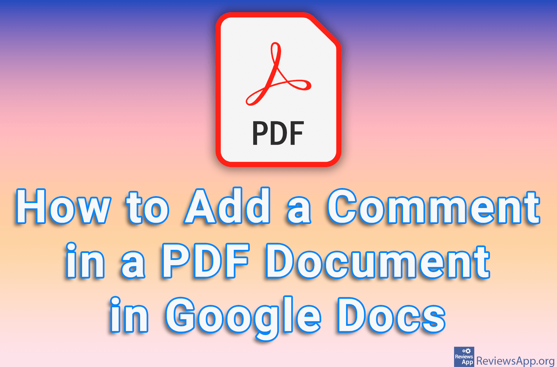 How to Add a Comment in a PDF Document in Google Docs