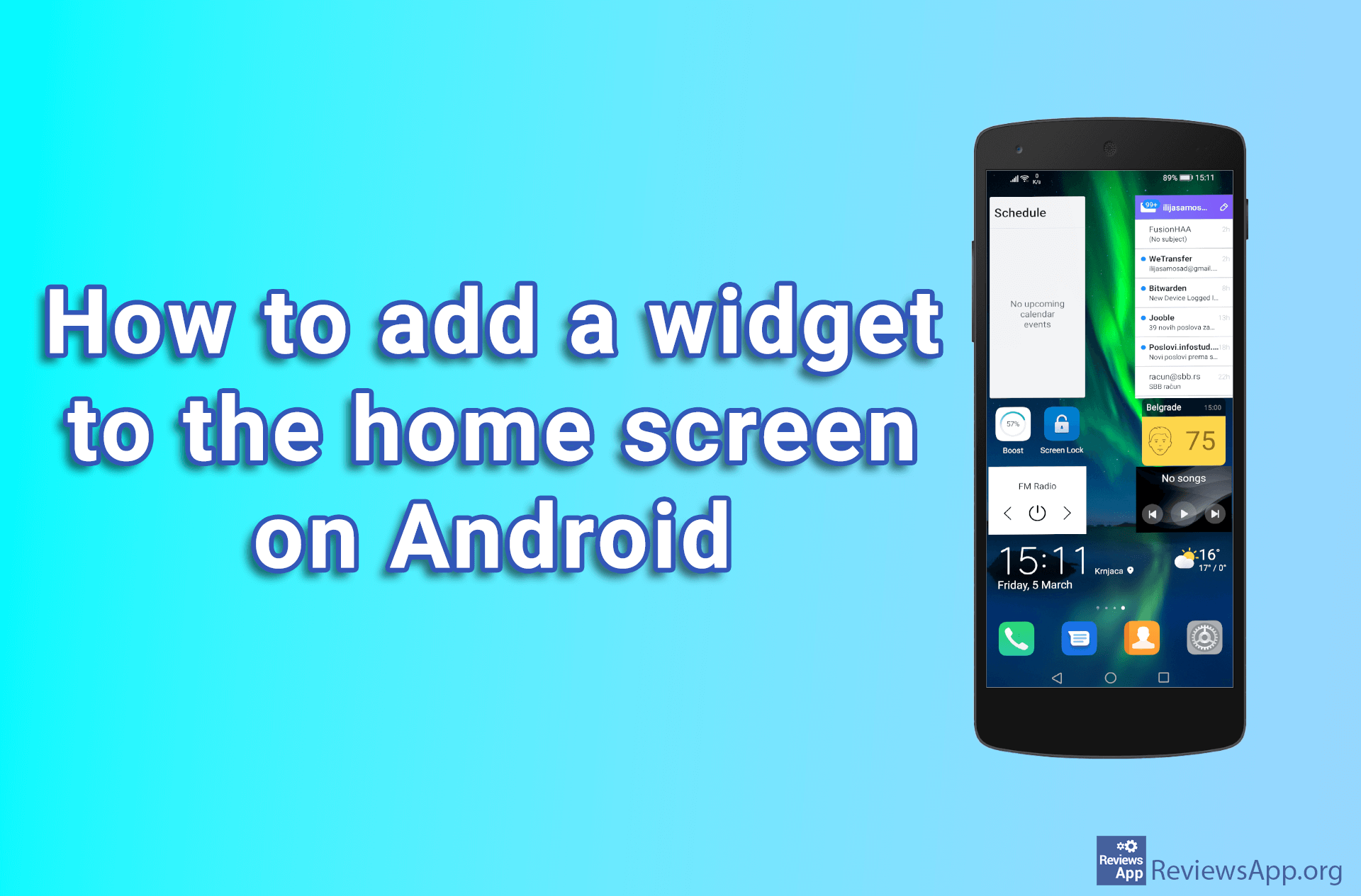 How to add a widget to the home screen on Android ‐ Reviews App