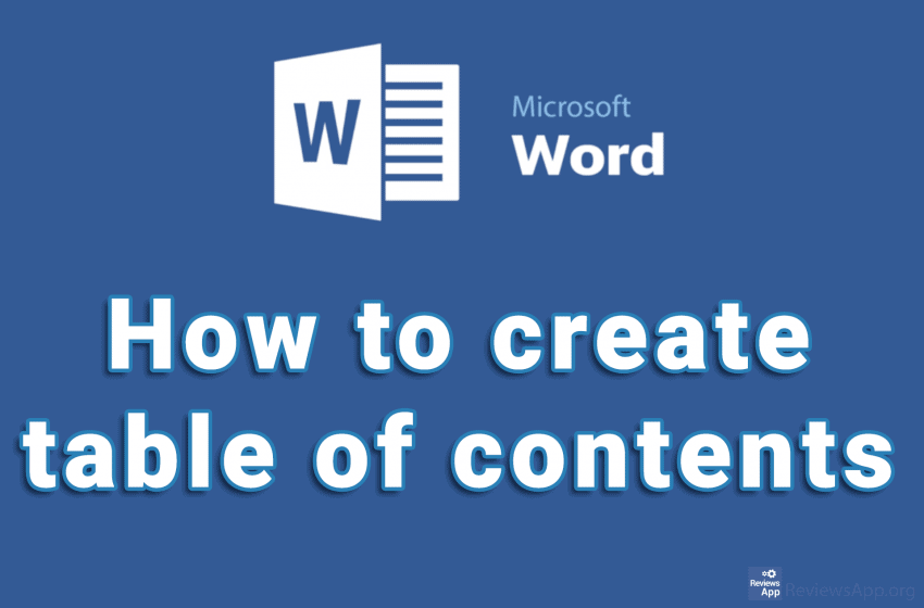 How to create table of contents in Microsoft Word