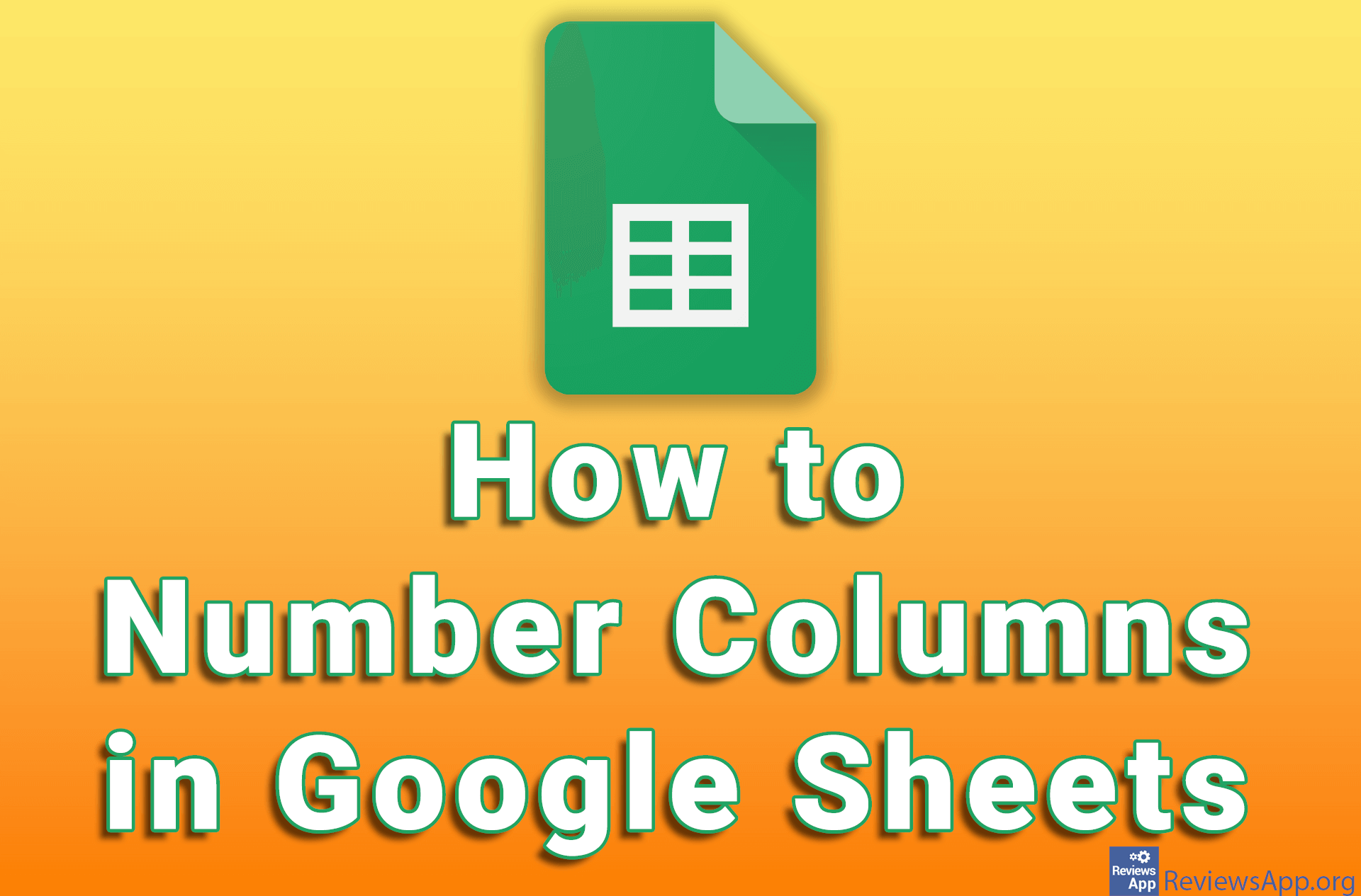 How to Number Columns in Google Sheets