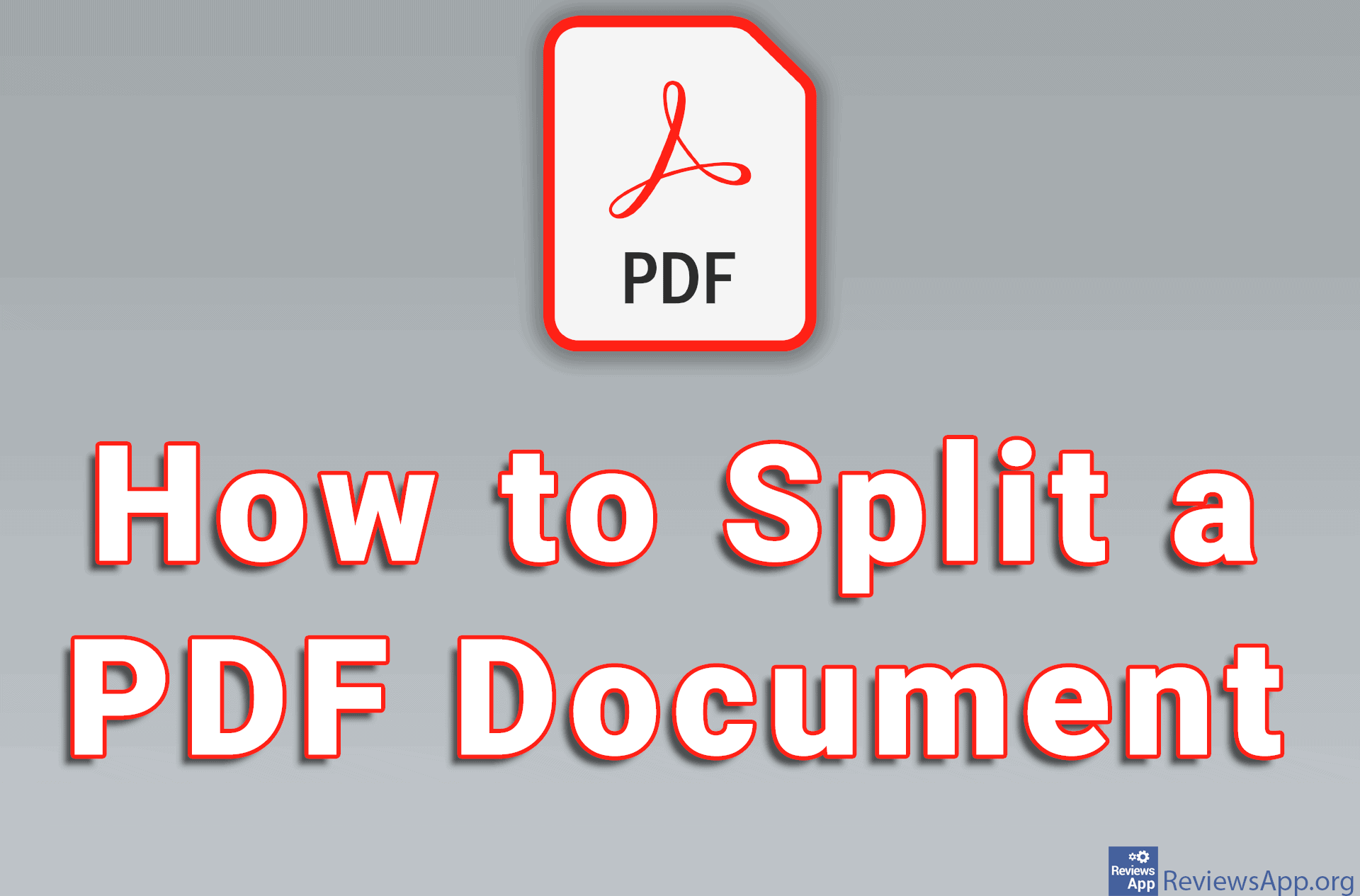 How to Split a PDF Document