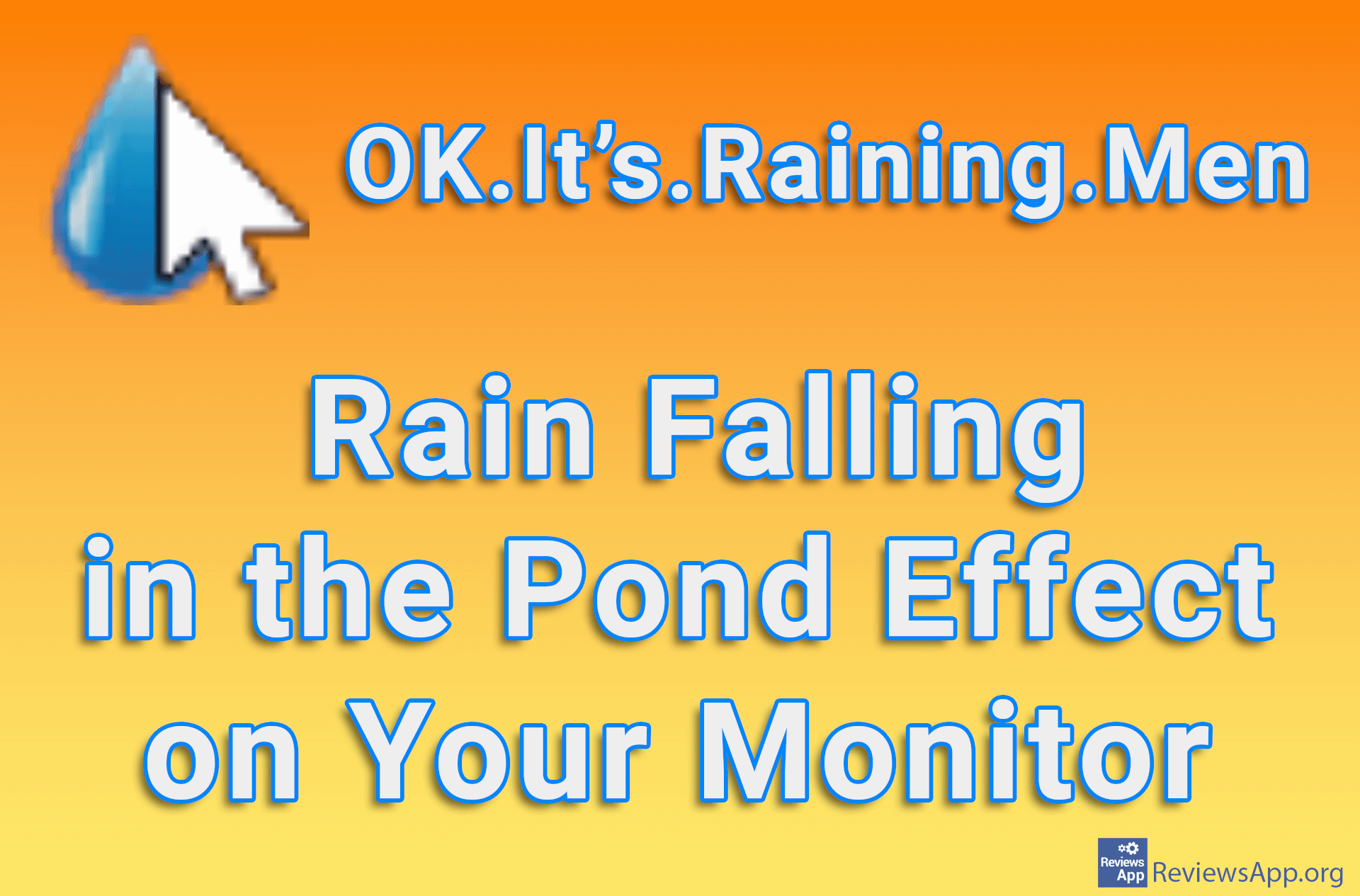 OK.It’s.Raining.Men – Rain Falling in the Pond Effect on Your Monitor