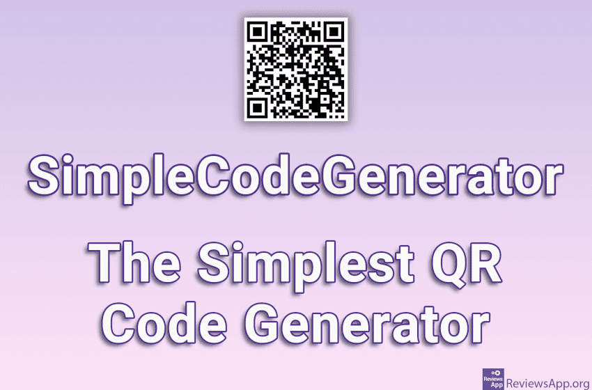 SimpleCodeGenerator – The Simplest QR Code Generator