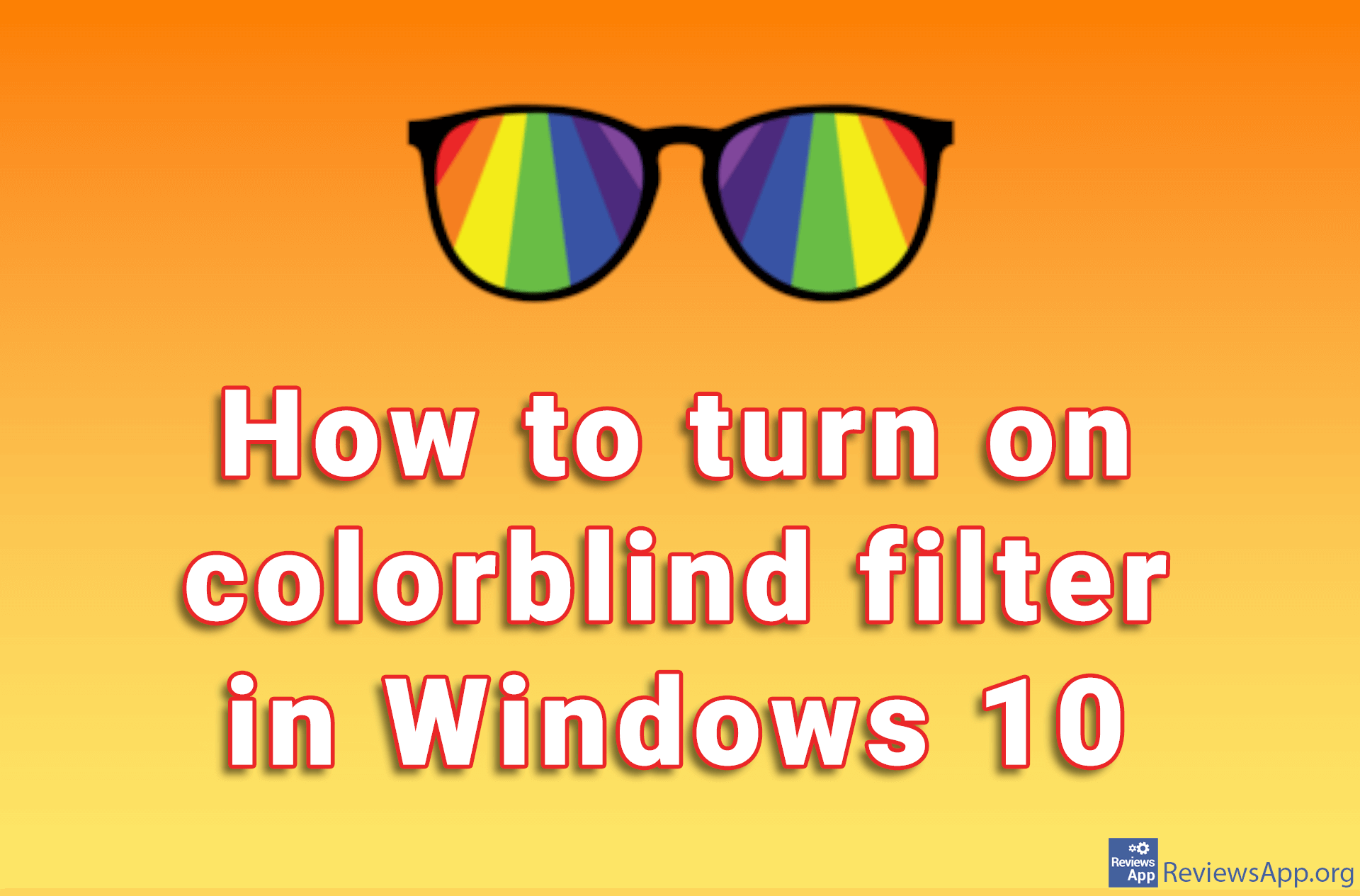 How to turn on colorblind filter in Windows 10
