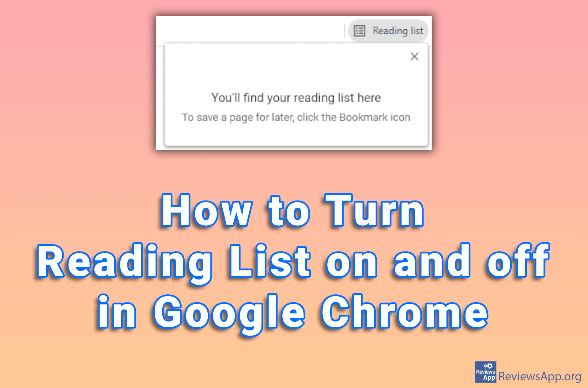 How to Turn Reading List on and off in Google Chrome